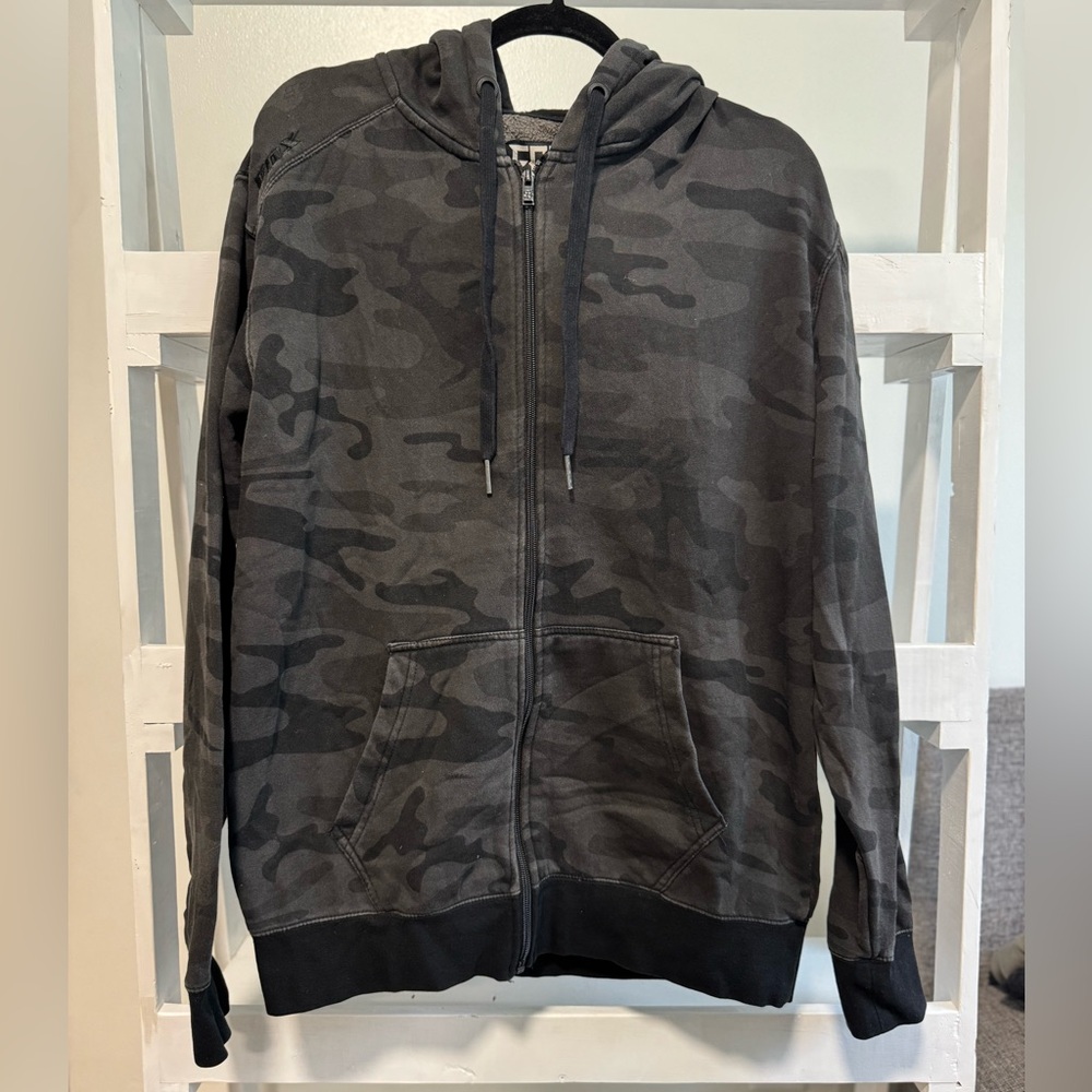 Fox Racing Slim Fit Full-Zip Hoodie Sweatshirt Men’s Size L – Black Camo